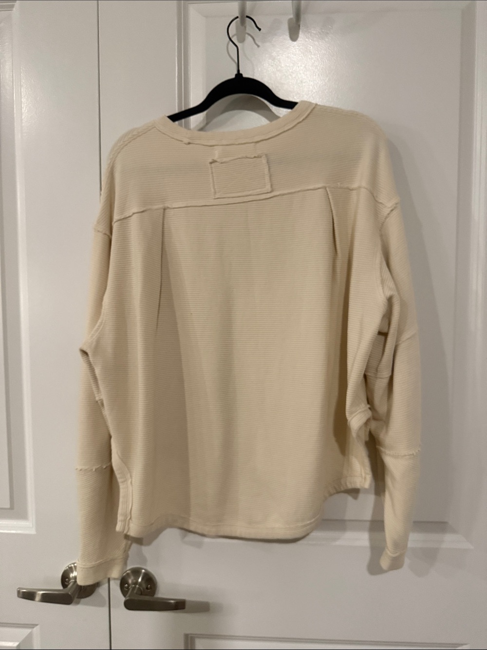 Free People Cream Waffle-Knit Pullover Sweatshirt - Picture 11 of 14